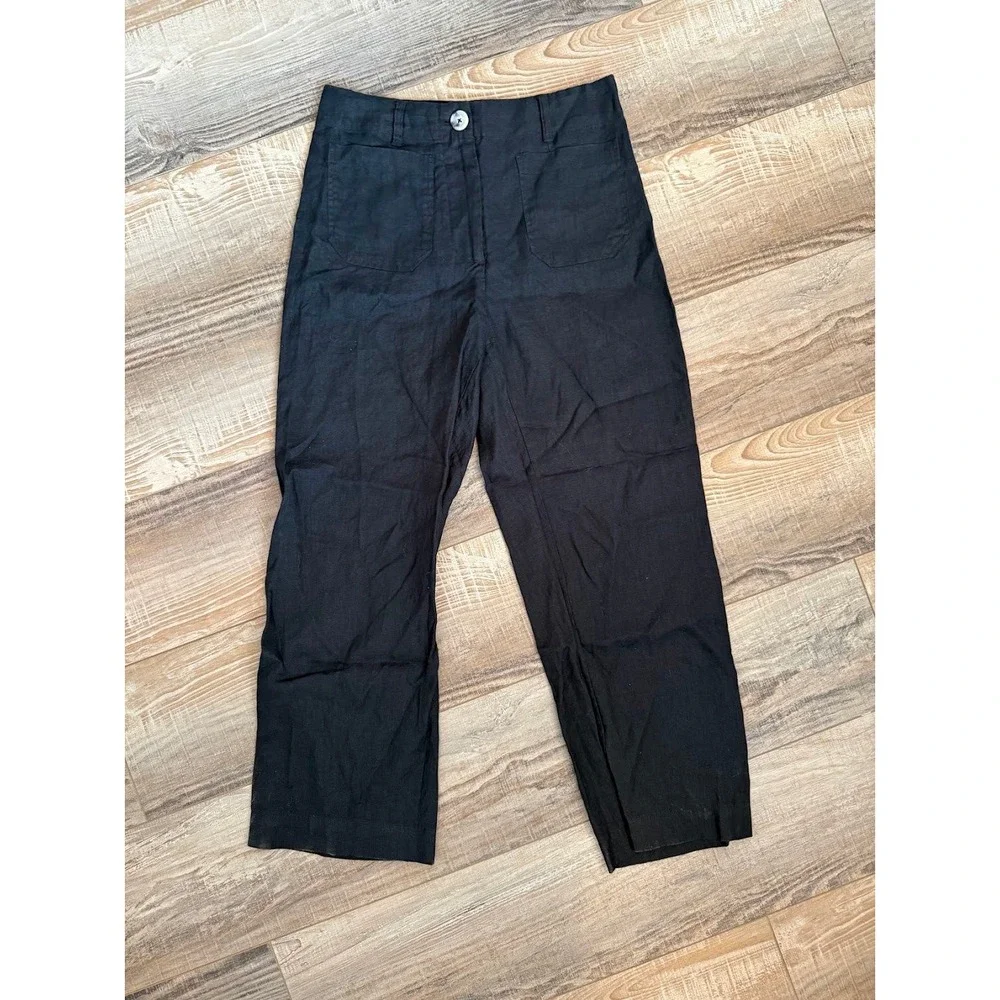 Quince Linen Patch Pocket Wide Leg Pants